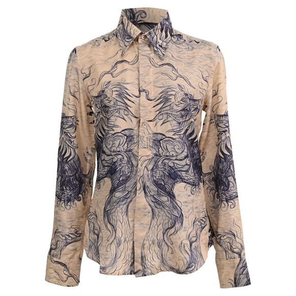 Jean Paul Gaultier Tops - Jean Paul Gaultier Printed Button Down Shirt in Multicolor Silk